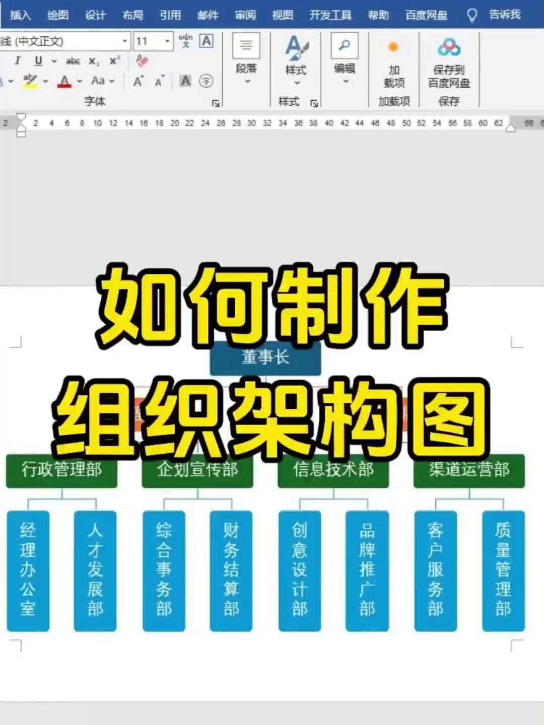 不用会员！Excel 3分钟制作组织架构图，老板看了都点赞